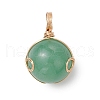 Natural Carnelian/Rose Quartz/Lapis Lazuli/Aventurine/Amethyst Round Pendants PALLOY-JF02981-3
