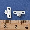 Brass Clear Cubic Zirconia Spacer Bars ZIRC-F141-06S-2