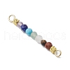 Natural & Synthetic Round Gemstone Faceted Round Beaded Chakra Connector Charms PALLOY-JF03456-4