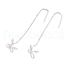 Anti-Tarnish Rhodium Plated 925 Sterling Silver Bowknot Threader Earrings EJEW-P195-03P-1
