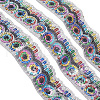 Gorgecraft 4~4.5M Ethnic Style Polyester Lace Trim with Colorful Paillette OCOR-GF0002-39A-3