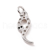 Brass Micro Pave Cubic Zirconia Charms KK-C012-09P-2