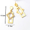 Fashionable Vintage Retro Rectangle with Rhombus Stainless Steel Dangle Stud Earrings BB1526-4