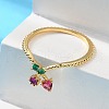 Brass Micro Pave Cubic Zirconia Finger Rings RJEW-Z102-01G-2