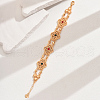 Vintage Brass Glass Hollow Link Bracelets for Women QG3110-6-1