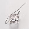 Long-Lasting Plated Brass Cubic Zirconia Earring Hooks KK-P085-01P-NR-2