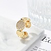 Brass Micro Pave Clear Cubic Zirconia Open Cuff Rings for Women RJEW-M026-01G-01-2