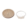 Mother's Day Jewellery Round Natural Cultured Freshwater Pearl Finger Rings RJEW-JR00851-02-3