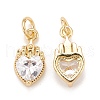 Brass Inlaid Clear Cubic Zirconia Charms KK-A161-29G-C-2