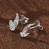 925 Sterling Silver Clear Cubic Zirconia Stud Earrings EJEW-Q032-01A-P-2