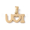 PVD Vacuum Plating Valentine's Day 304 Stainless Steel Charms STAS-G284-11G-2