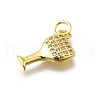 Brass Micro Pave Clear Cubic Zirconia Pendants KK-G525-18G-2