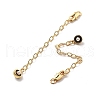 Brass Enamel ABS Imtation Pearl End with Chain KK-B129-27G-02-2
