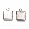 Non-Tarnish 304 Stainless Steel Pendant Cabochon Settings STAS-I176-07P-1