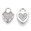 Rhodium Plated 925 Sterling Silver Micro Pave Cubic Zirconia Charms STER-T004-66P-1
