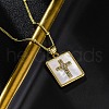 Brass Micro Pave Clear Cubic Zirconia Pendant Necklaces NJEW-C071-05B-G-3