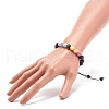 Natural Lava Rock & Mixed Stone Round Braided Bead Bracelet for Women BJEW-JB08385-01-3
