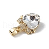 Real 18K Gold Plated Rack Plating Brass Micro Pave Clear Cubic Zirconia Pendants KK-C015-08G-15-2