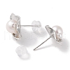 Sterling Silver Stud Earrings EJEW-C087-08A-P-2