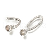 Rack Plating Brass Micro Pave Clear Cubic Zirconia Fold Over Clasps KK-V008-24P-2