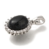 Brass Micro Pave Cubic Zirconia and Glass Pendants KK-K388-33P-2