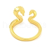 304 Stainless Steel Cubic Zirconia Open Cuff Ring for Women RJEW-S406-05G-03-3