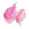 Electroplated Raw Rough Natural Quartz Crystal Big Pendants G-A229-02P-08-2