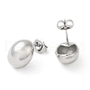 Non-Tarnish 304 Stainless Steel Oval Stud Earrings EJEW-Z022-12P-2