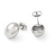 304 Stainless Steel Oval Stud Earrings EJEW-Z022-12P-2