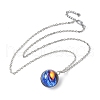 304 Stainless Steel Glass Space Pendant Necklaces NJEW-JN05192-6
