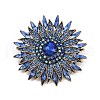 Sunflower Alloy Rhinestone Brooches for Backpack Clothes JEWB-M070-03AG-1