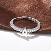 S925 Sterling Silver Adjustable Letter Rings for Women RJEW-M068-01P-A-4