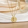 2Pcs Sun & Moon Brass Magnetic Pendant Necklaces for Unisex WG95FFA-01-1