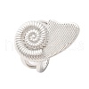 Spiral Shell Brass Open Cuff Rings RJEW-U009-10P-1