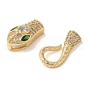 Snake Brass Micro Pave Cubic Zirconia S Hook Clasps KK-A227-06G-2