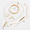 Rectangle Brass Micro Pave Clear Cubic Zirconia Pendant Necklace & Hoop Earring & Bangle & Link Bracelets Sets FS-WGED4BF-01-3