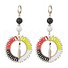 Bohemia Handmade Woven Glass Seed Beads Leverback Earrings EJEW-MZ00149-1