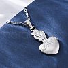 Fire Thorn Sacred Heart of Jesus 304 Stainless Steel Pendant Necklaces NJEW-M096-14P-5