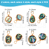   16Pcs 8 Styles Natural Abalone Shell/Paua Shell Pendants FIND-PH0008-89-2