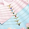 Brass & Glass Angel Wing Heart Pendant Necklaces for Women NJEW-JN05260-1