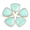 Electroplate Natural  Amazonite Pendants X-G-S344-14E-1