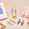 FIBLOOM 3 Pairs 3 Colors Sparkling Rhinestone Leafy Branch Dangle Stud Earrings EJEW-FI0001-90-5