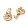 Clear Cubic Zirconia Interlocking Double Ring Dangle Hoop Earrings EJEW-F288-12-4