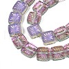 Electroplate Transparent Glass Beads Strands EGLA-N017-03F-3