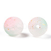 Frosted Baking Painted Crackle Glass Beads with Glitter Powder X1-DGLA-T004-01F-2