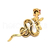 Snake with Rose Enamel Pins PALLOY-D361-10G-2