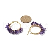 Natural Gemstone Hoop Earrings EJEW-JE05173-3