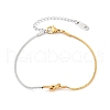 304 Stainless Steel Snake Chain Bracelets for Women BJEW-Z106-05GP-2