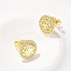 Brass Micro Pave Clear Cubic Zirconia Stud Earrings EJEW-P303-01B-G-3