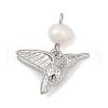 Natural Cultured Freshwater Pearl & Brass Pendants KK-U062-03P-1